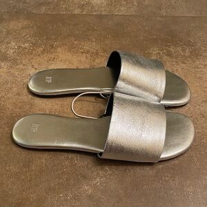 H&M Metallic Silver Slide Sandals